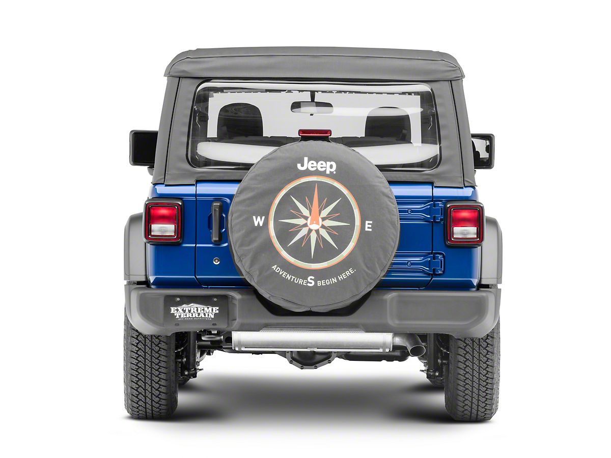 Sunrise On The Mountain Black Spare Tire Cover for Gladiator, Wrangler, Jt, Jl, Jlu, 2024 Jk, Jku, Tj, Lj, Cj, Yj, Rv, Renegade, etc