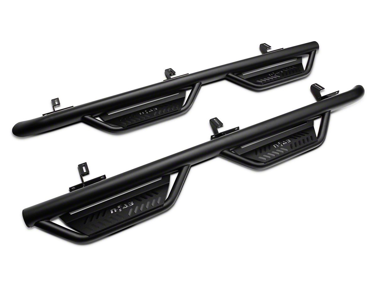 N-Fab Cab Length Podium Nerf Side Step Bars; Textured Black (18-24 Jeep  Wrangler JL 4-Door)