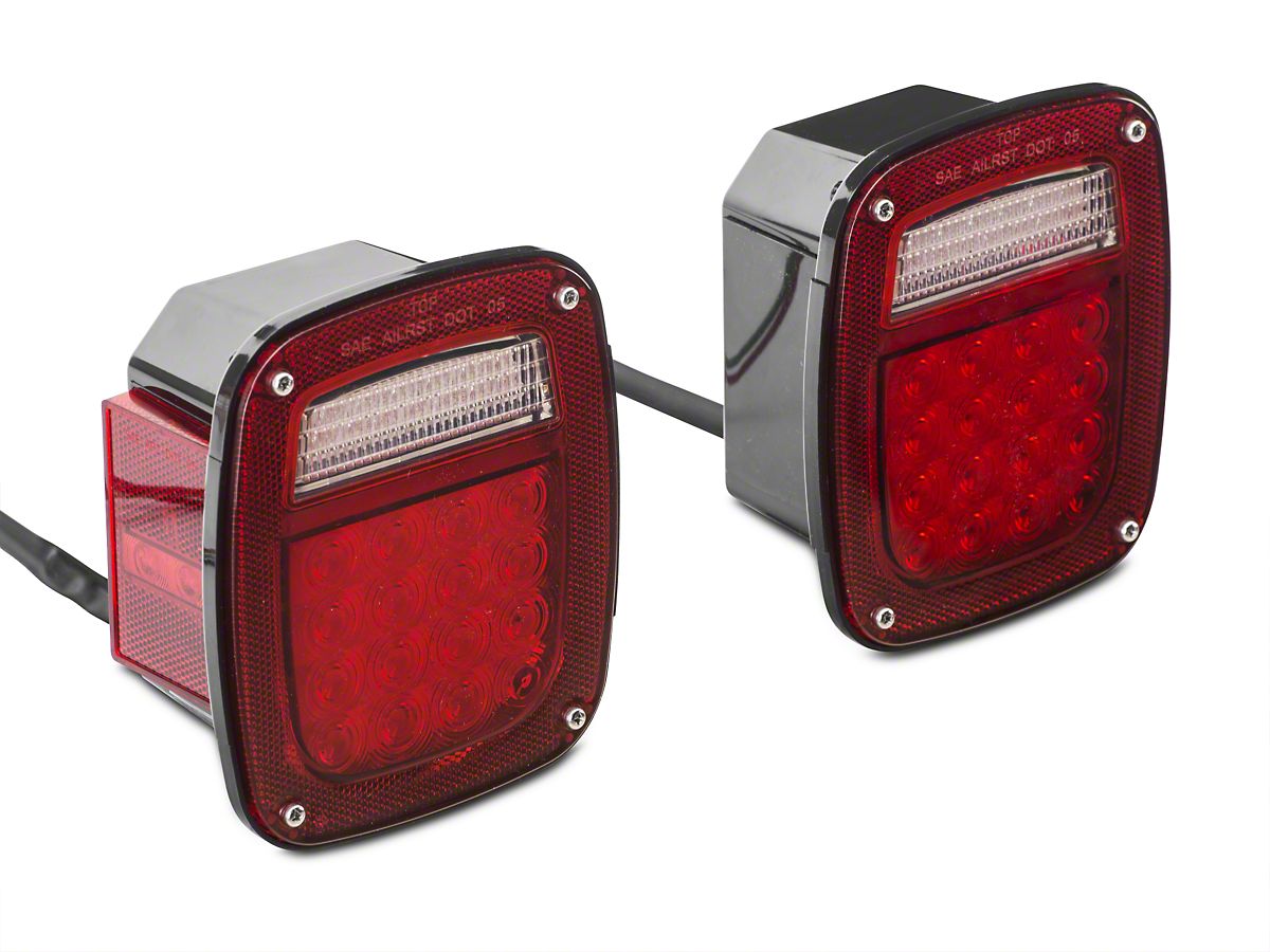 Rugged Ridge Jeep Wrangler LED Tail Lights; Black Housing; Red/Clear Lens  12403.85 (76-06 Jeep CJ5, CJ7, Wrangler YJ & TJ) - Free Shipping