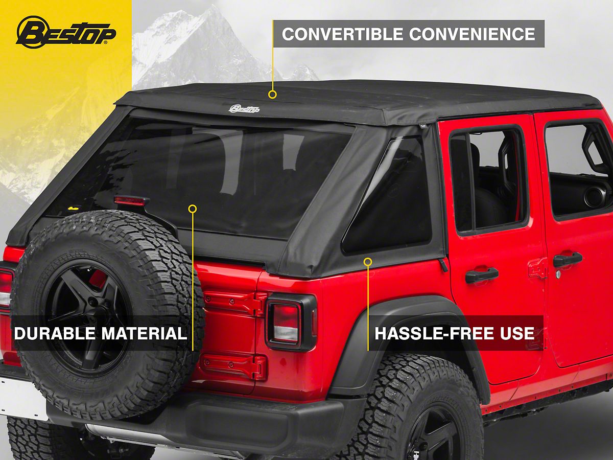 Bestop Trektop NX Soft Top; Black Twill (18-24 Jeep Wrangler JL 4-Door)