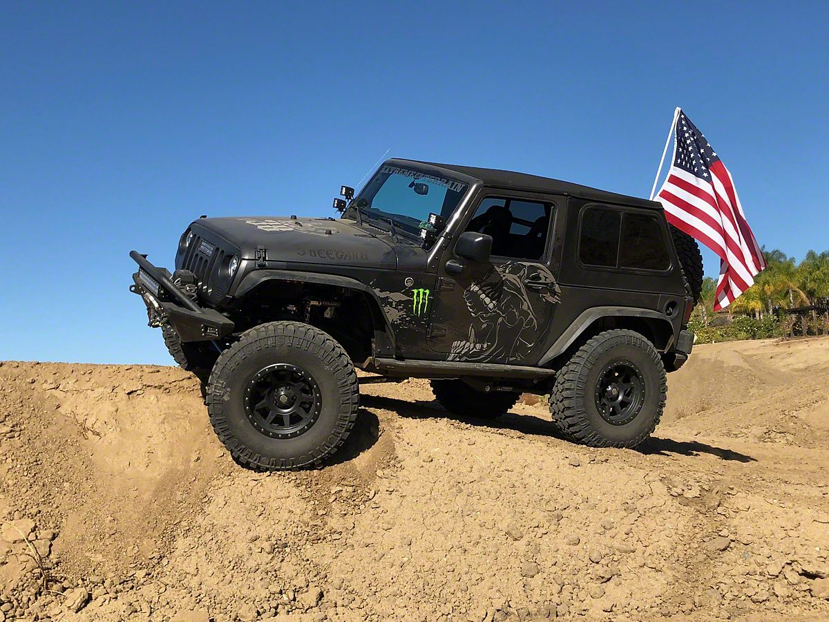 Deegan 38 Jeep Wrangler HD Rock Sliders with LED Rock Lights J130674 (07-18  Jeep Wrangler JK 2-Door) - Free Shipping