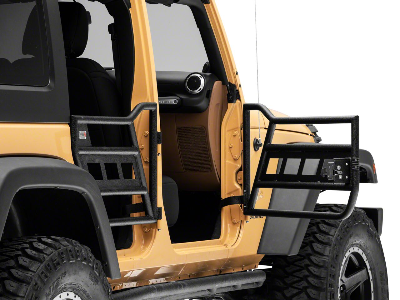 Fishbone Offroad Jeep Wrangler Front and Rear Tube Doors; Textured Black  FB24022 (07-18 Jeep Wrangler JK 4-Door) - Free Shipping