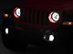 Quake LED Tempest 9-Inch HD Headlights and 4-Inch Fog Lights with White DRL Halo and Amber Turn Signal; Black Housing; Clear Lens (18-24 Jeep Wrangler JL)