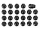 Black Acorn Lug Nut Kit; 13/16-Inch; Set of 23 (76-18 Jeep CJ5, CJ7, Wrangler YJ, TJ & JK)