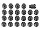 Black Acorn Lug Nut Kit; 13/16-Inch; Set of 23 (18-24 Jeep Wrangler JL)