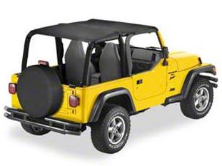 Bestop Safari-Style Header Bikini Top; Black Denim (97-02 Jeep Wrangler TJ)