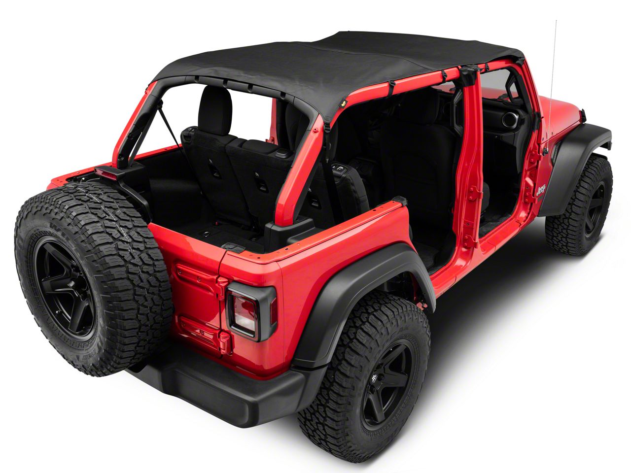 Bestop Jeep Wrangler Safari-Style Header Bikini Top; Black Diamond 52610-35  (18-24 Jeep Wrangler JL 4-Door) - Free Shipping
