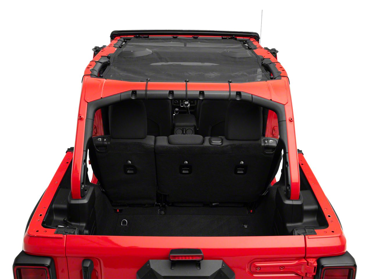 Extended Mesh Shade Top; Black Mesh (18-24 Jeep Wrangler JL 4-Door)