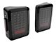 LED Grid Tail Lights; Black Housing; Transparent Lens (07-18 Jeep Wrangler JK)