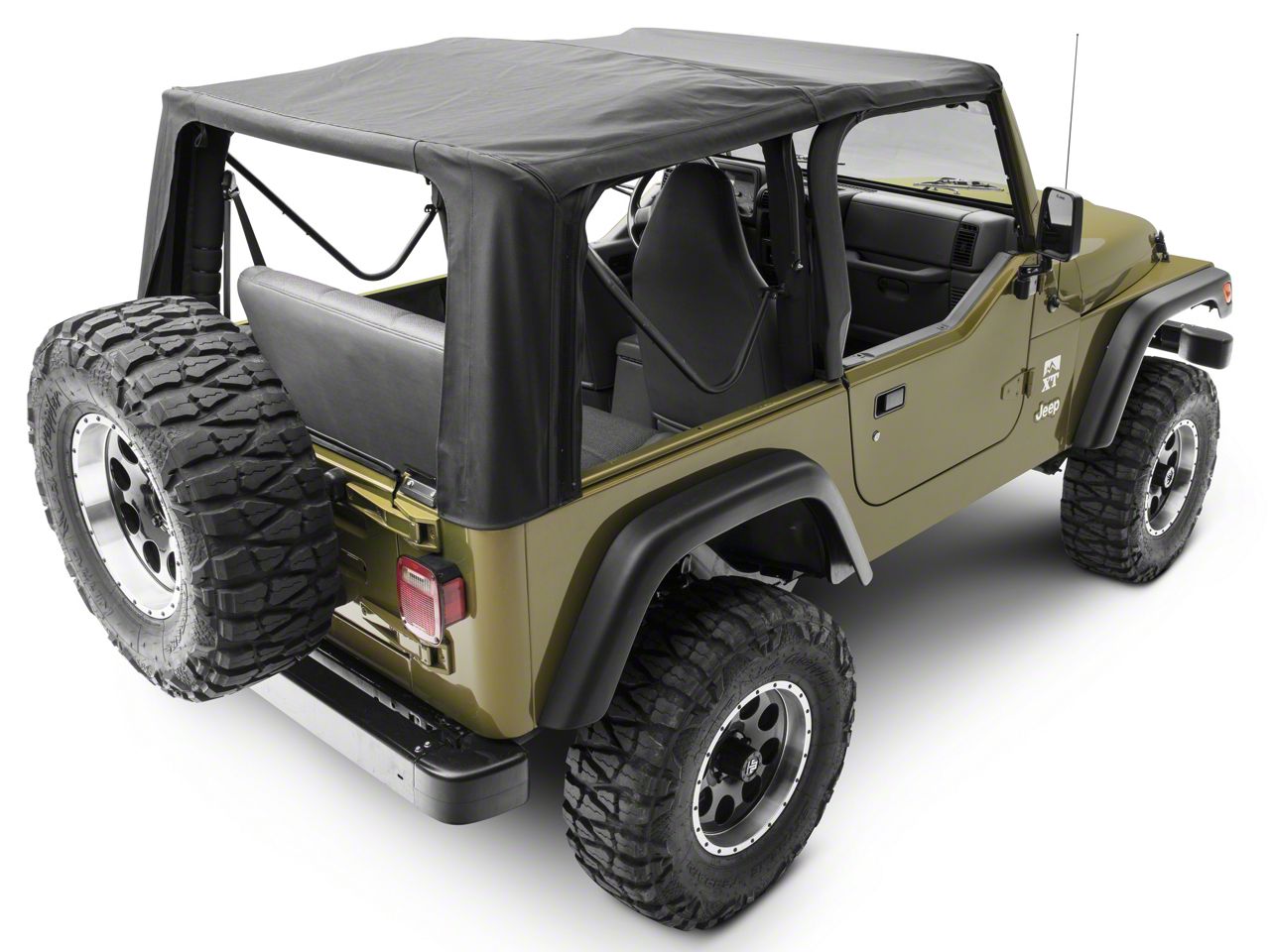 Smittybilt Replacement Top with Tinted Windows and Upper Door Skins; Black  Denim (97-06 Jeep Wrangler TJ w/ Factory Soft Top