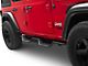 Round Tube Drop Style Nerf Side Step Bars; Black (18-24 Jeep Wrangler JL 4-Door)