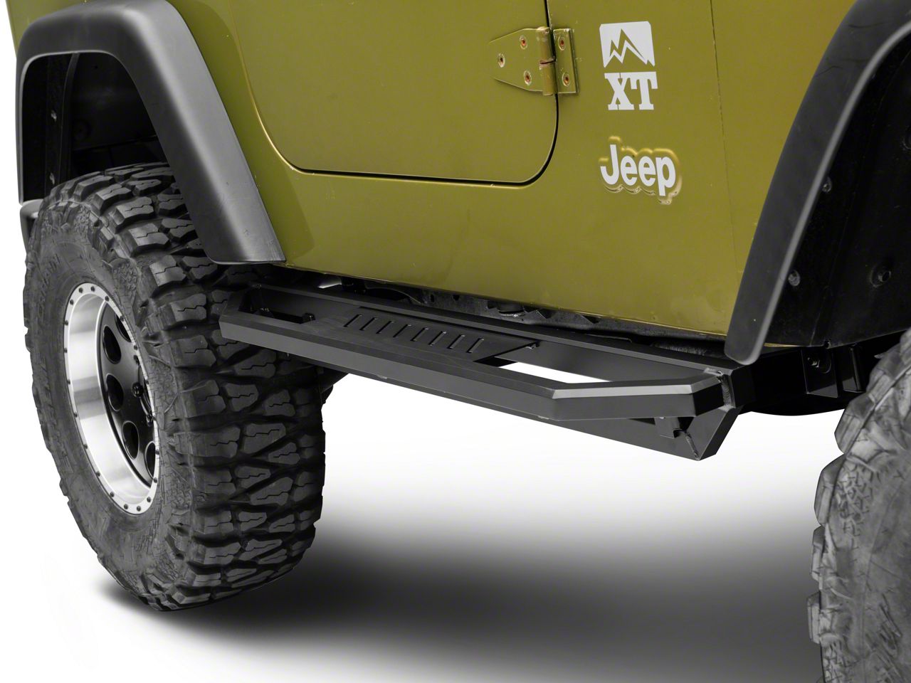 Rocker Armor Side Step Bars; Matte Black (87-06 Jeep Wrangler YJ u0026 TJ