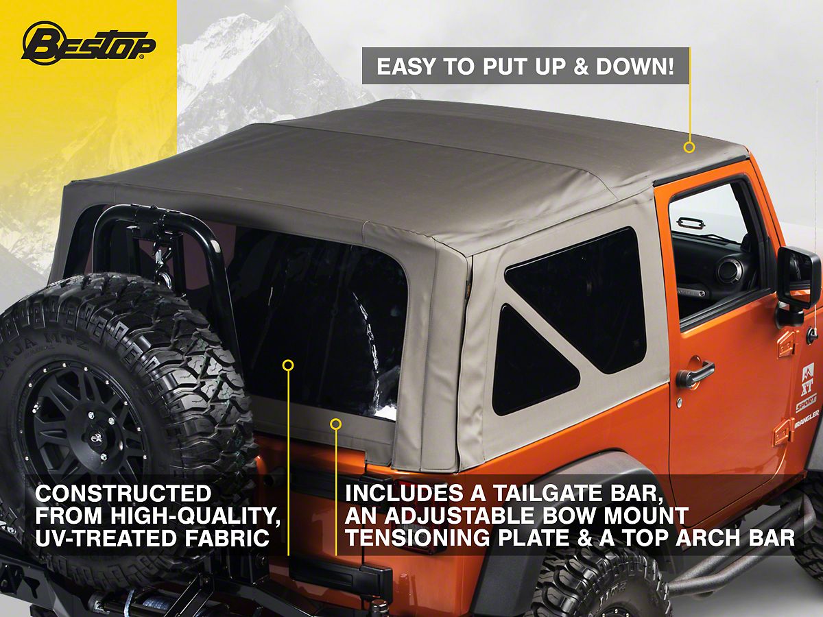 Bestop Supertop NX Soft Top; Black Diamond (07-18 Jeep Wrangler JK 2-Door)