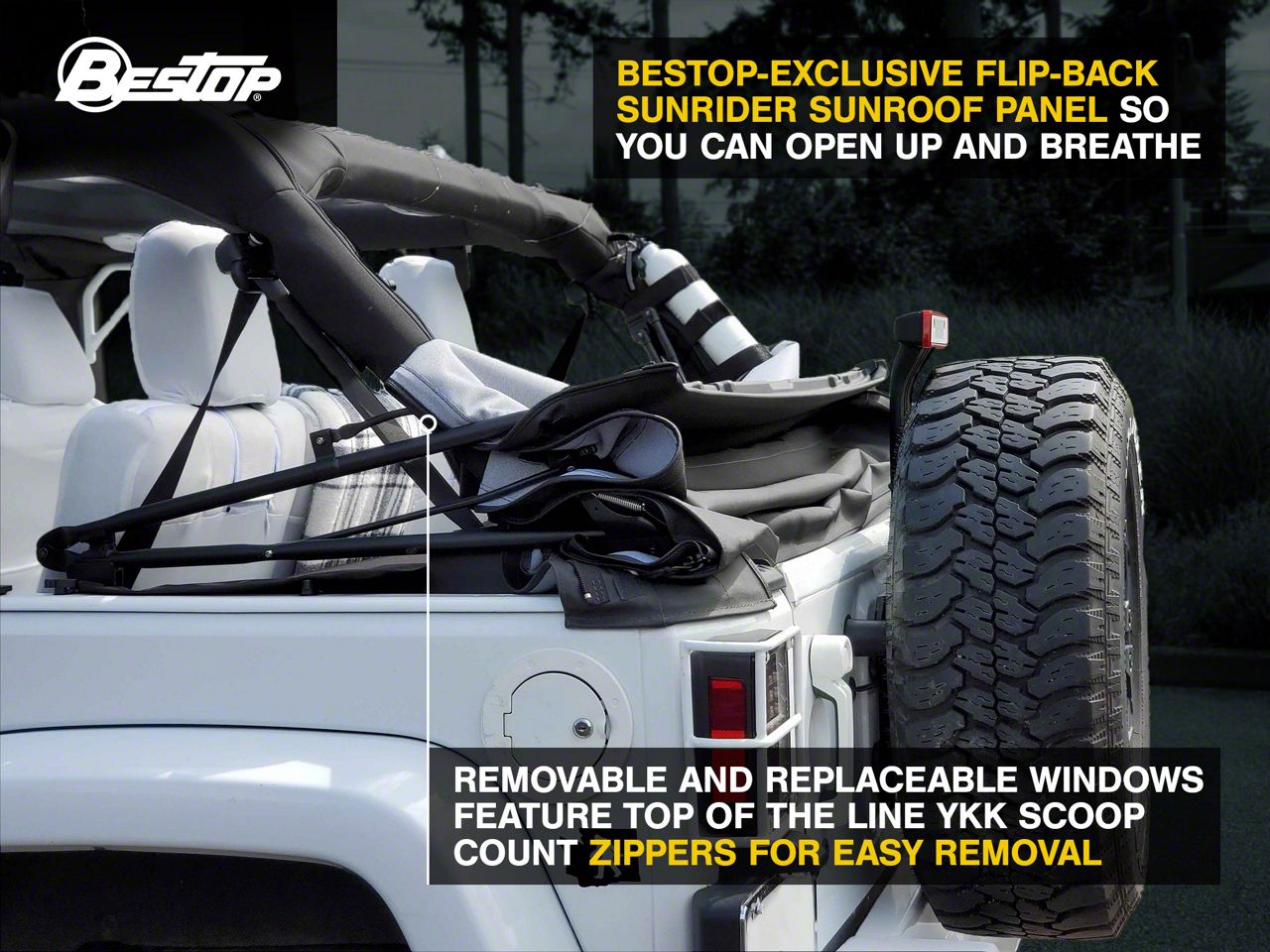 Bestop Jeep Wrangler Supertop NX Soft Top; Black Diamond 54723-35 (07-18  Jeep Wrangler JK 4-Door) - Free Shipping