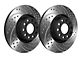 SP Performance Double Drilled and Slotted Rotors with Black ZRC Coated; Rear Pair (07-18 Jeep Wrangler JK)