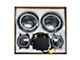 Chasing Version 7-Inch LED Headlights and 4-Inch LED Fog Lights with ColorSMART RGB; Black Housing; Clear Lens (97-18 Jeep Wrangler TJ & JK)