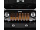 Grille Insert; Black and Orange American Flag (18-24 Jeep Wrangler JL w/o TrailCam)