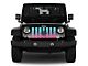 Grille Insert; Pink and Teal Ombre Compass (18-24 Jeep Wrangler JL w/o TrailCam)
