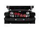 Grille Insert; Puppy Paw Prints Red Diagonal (76-86 Jeep CJ5 & CJ7)