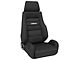 Corbeau GTS II Reclining Seats with Double Locking Seat Brackets; Black Cloth (18-24 Jeep Wrangler JL)