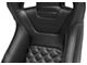 Corbeau Sportline RRB Reclining Seats with Double Locking Seat Brackets; Black Vinyl/Carbon Vinyl/Black Diamond Stitch (15-18 Jeep Wrangler JK 4-Door)