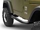 Jeep Licensed by RedRock 3-Inch Round Side Step Bars with Jeep Logo; Textured Black (87-06 Jeep Wrangler YJ & TJ, Excluding Unlimited)