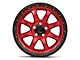 KMC Chase Candy Red with Black Lip Wheel; 17x9 (18-24 Jeep Wrangler JL)