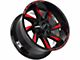 Off-Road Monster M80 Gloss Black Candy Red Milled Wheel; 20x12 (11-21 Jeep Grand Cherokee WK2)
