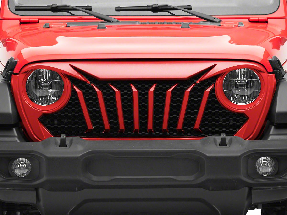 RedRock Jeep Wrangler Titus Grille; Unpainted J171342 (18-24 Jeep Wrangler  JL w/o TrailCam) - Free Shipping