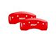 MGP Brake Caliper Covers with MGP Logo; Red; Front and Rear (18-24 2.0L or 3.6L Jeep Wrangler JL w/ eTorque)