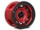 KMC Tank Beadlock Candy Red Wheel; 17x9; -15mm Offset (07-18 Jeep Wrangler JK)