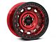 KMC Tank Beadlock Candy Red Wheel; 17x9; -15mm Offset (07-18 Jeep Wrangler JK)