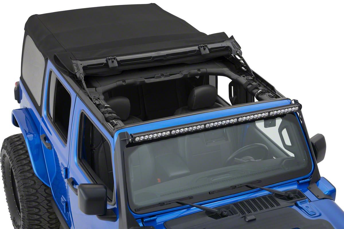 Bestop Jeep Wrangler Supertop Squareback Soft Top; Black Twill 54726-17  (18-24 Jeep Wrangler JL 4-Door) - Free Shipping