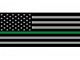 Grille Insert; Black and Gray American Flag with Military Green Line (18-24 Jeep Wrangler JL w/ TrailCam)