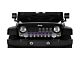 Grille Insert; Black and Gray American Flag with Purple Line (18-24 Jeep Wrangler JL w/ TrailCam)