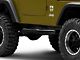 Jeep Licensed by RedRock 3-Inch Round Side Step Bars with Jeep Logo; Semi-Gloss Black (87-06 Jeep Wrangler YJ & TJ, Excluding Unlimited)