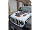 Hood Stripe with 1941 Logo; Matte Black with Red (18-24 Jeep Wrangler JL, Excluding Rubicon)