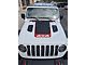 V3 Hood Stripe with 4x4 Logo; Matte Black with Red Pinstripe (20-24 Jeep Gladiator JT Launch Edition, Rubicon)