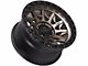 Lock Off-Road Lunatic Matte Bronze with Matte Black Ring Wheel; 17x9; 1mm Offset (18-24 Jeep Wrangler JL)