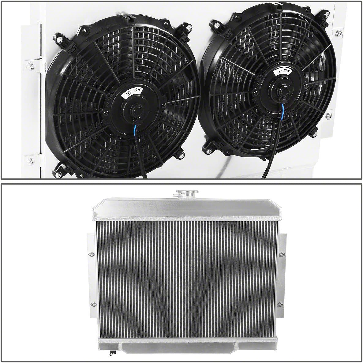 Jeep Wrangler Full Aluminum Radiator with Fan Shroud (76-86 Jeep CJ7) -  Free Shipping