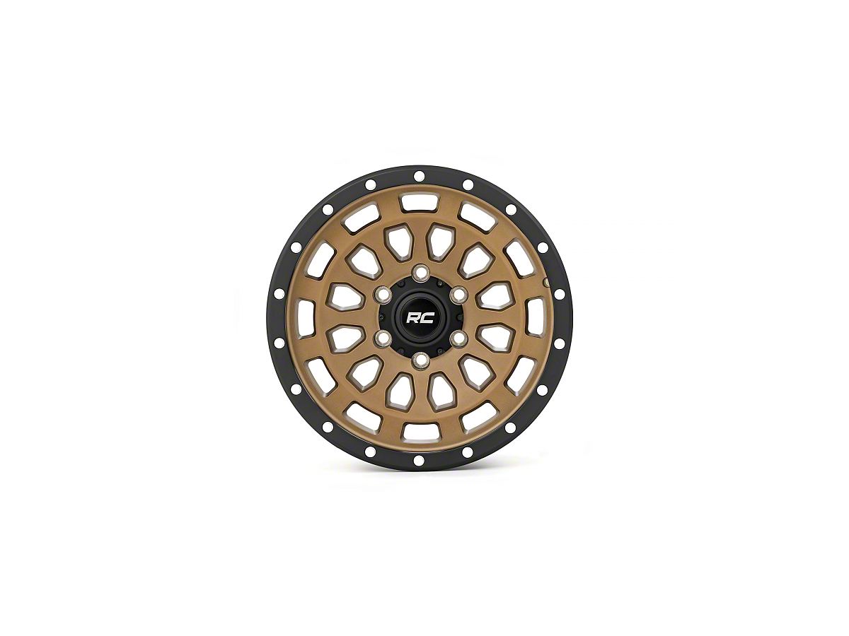 Rough Country Jeep Wrangler 87 Series Simulated Beadlock Bronze Wheel;  17x8.5; 0mm Offset 87170913 (87-95 Jeep Wrangler YJ) - Free Shipping