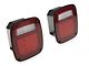 LED Tail Lights; Black Housing; Red Clear Lens (76-06 Jeep CJ7, Wrangler YJ & TJ)