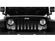 Grille Insert; Black American Flag on a Dark Leopard Print (18-24 Jeep Wrangler JL)