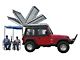 Olympic 4x4 Dave's Rack Cargo Carrier/Sunshade - Textured Black (97-06 Jeep Wrangler TJ)