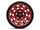 Fuel Wheels Covert Candy Red with Black Bead Ring Wheel; 20x9; 20mm Offset (07-18 Jeep Wrangler JK)