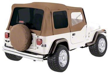 Jeep Wrangler Complete Soft Top with Clear Windows; Black Denim (76-95 Jeep  CJ7 u0026 Wrangler YJ w/ Half Doors)