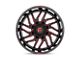 Fuel Wheels Hurricane Gloss Black Milled with Red Tint Wheel; 20x10; -18mm Offset (18-24 Jeep Wrangler JL)