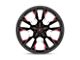 Fuel Wheels Flame Gloss Black Milled with Candy Red Wheel; 22x12 (18-24 Jeep Wrangler JL)