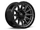 Fuel Wheels Piston Matte Gunmetal with Gloss Black Lip Wheel; 17x9; -12mm Offset (18-24 Jeep Wrangler JL)