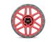 KMC Mesa Candy Red with Black Lip Wheel; 17x9 (18-24 Jeep Wrangler JL)